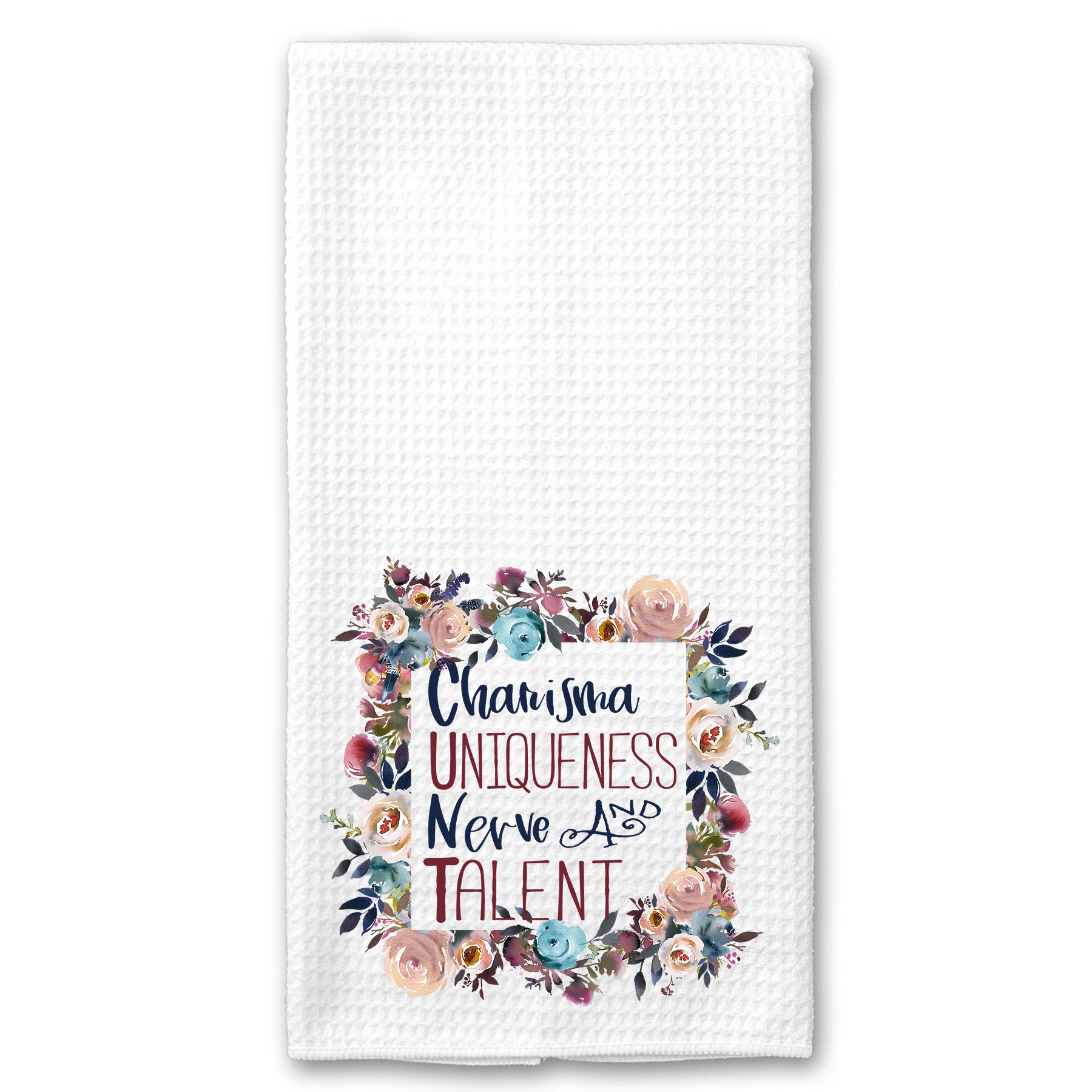 C-U-N-T Floral Wreath Towel