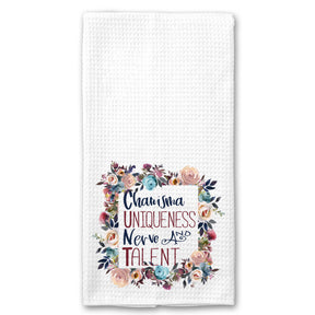 C-U-N-T Floral Wreath Towel