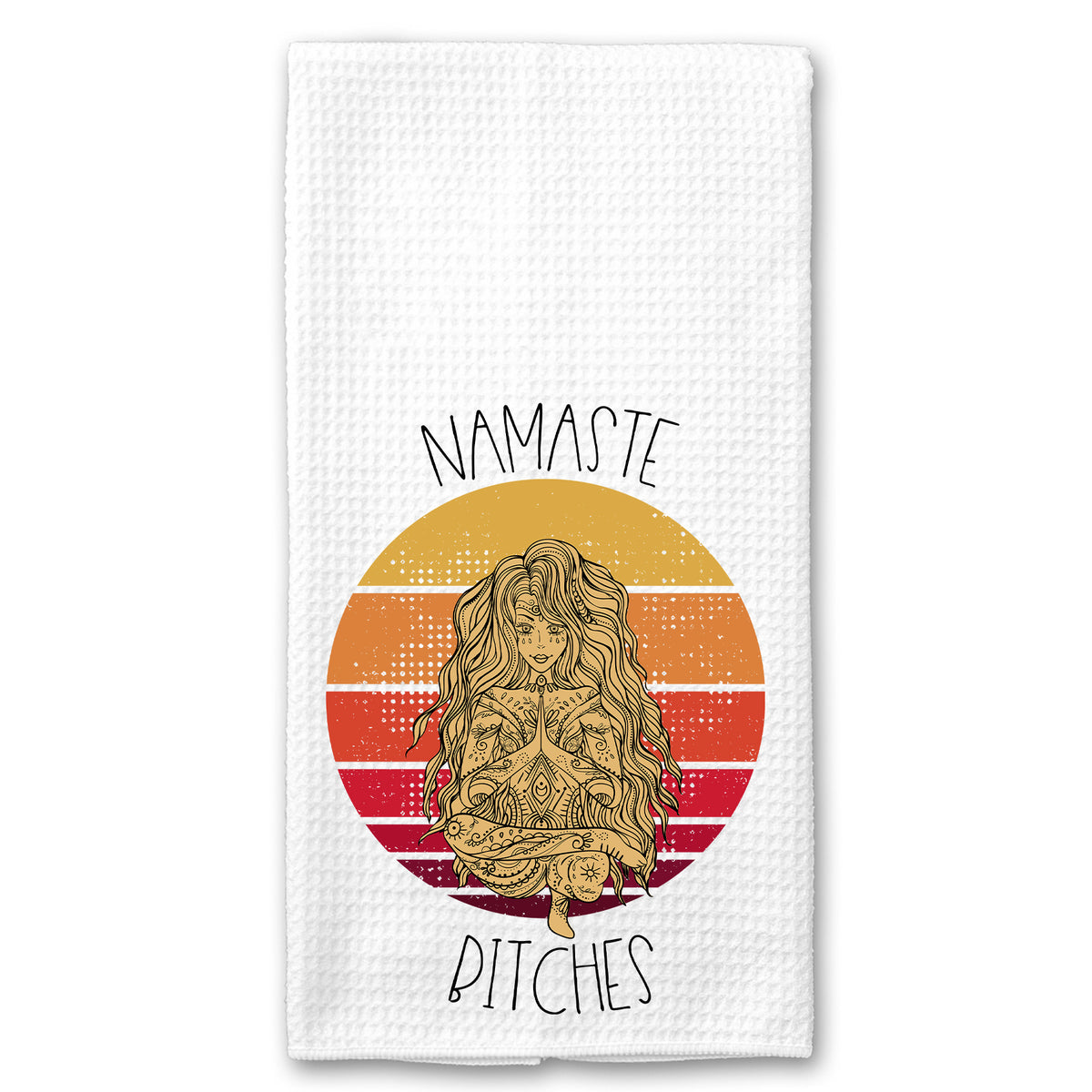 Namaste Bitches Retro Yoga Towel