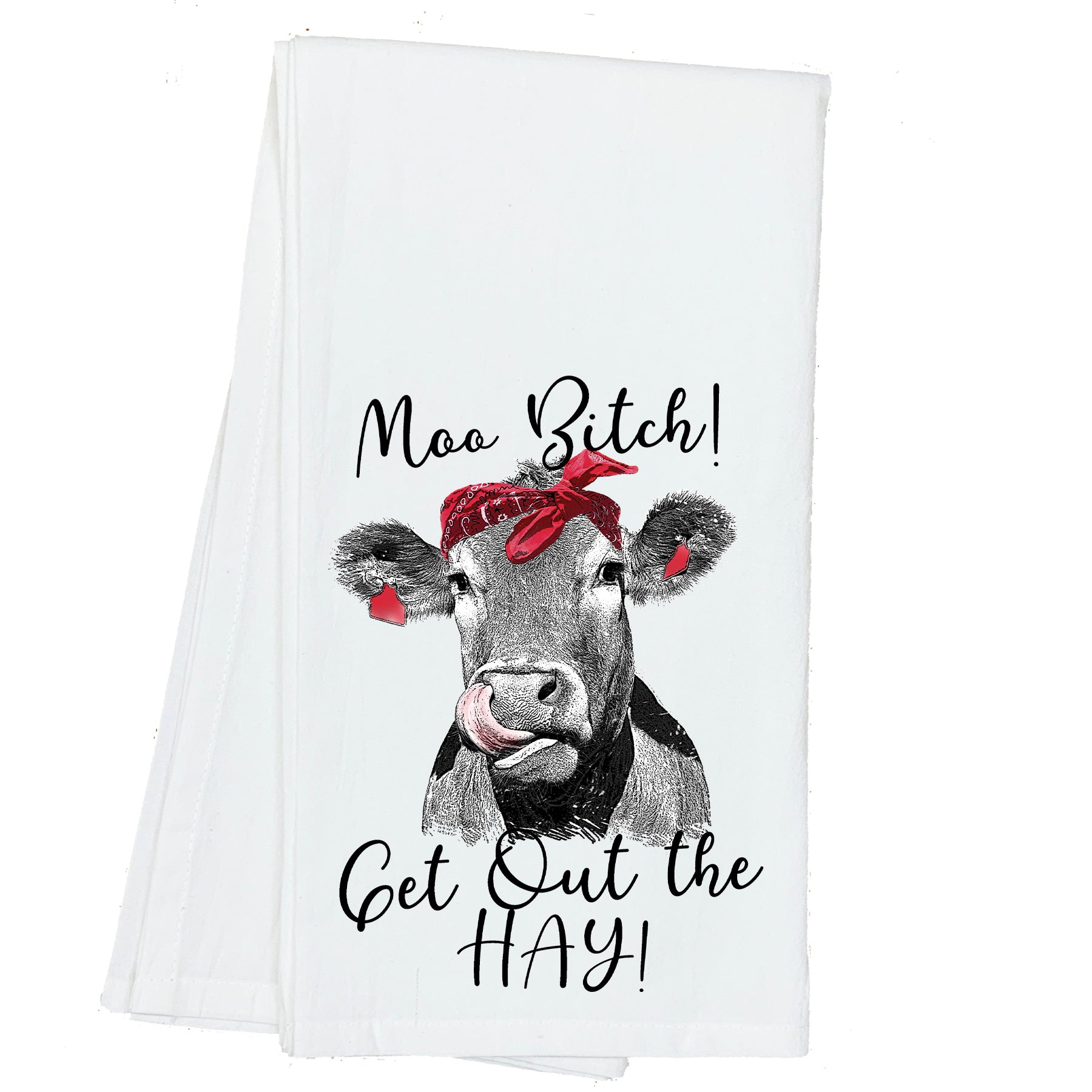 Moo, Bitch! Get out of the Hay Cow Bandana Towel