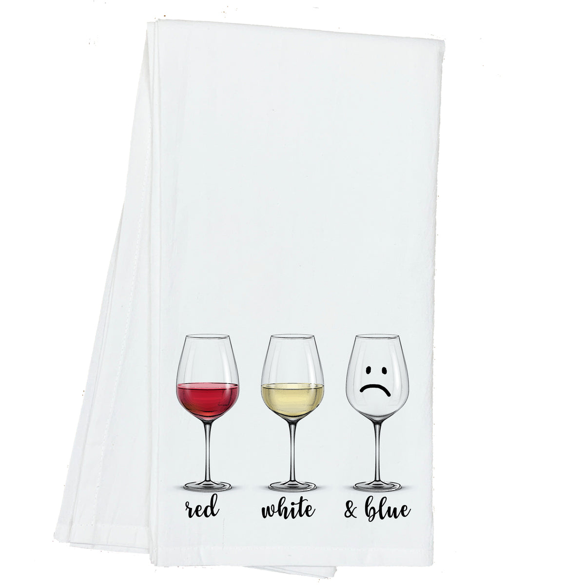 Red, White and Blue Wine Towel