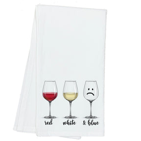 Red, White and Blue Wine Towel