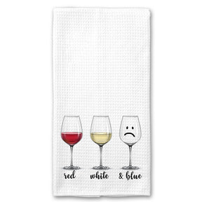 Red, White and Blue Wine Towel