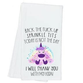 Back the Fuck up Sprinkle Tits Unicorn Towel