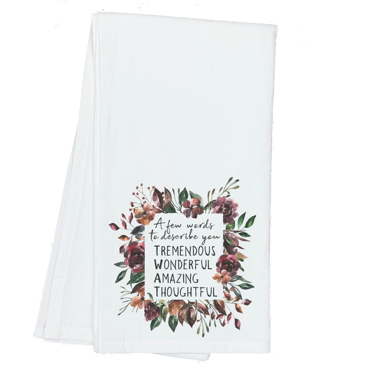 T-W-A-T Floral Wreath Towel