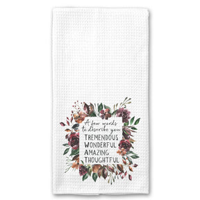 T-W-A-T Floral Wreath Towel