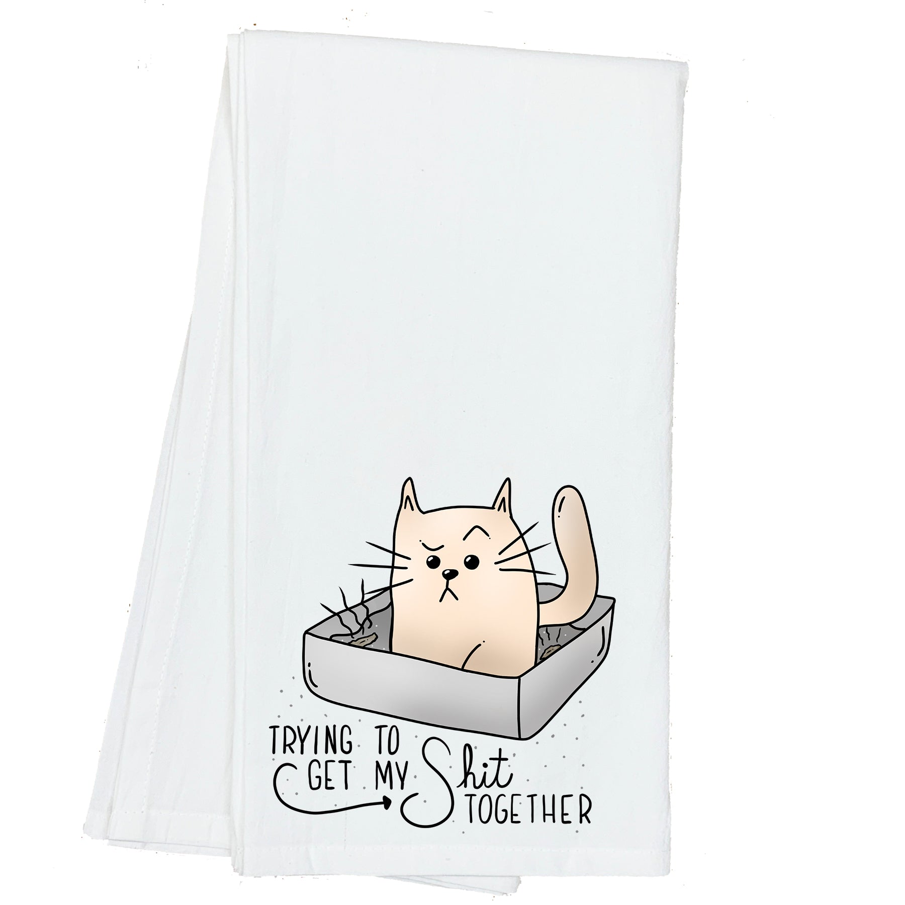 Trying to get my Shit Together Cat Towel