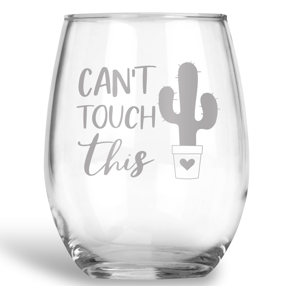 Can't Touch This Cactus Stemless Wine Glass