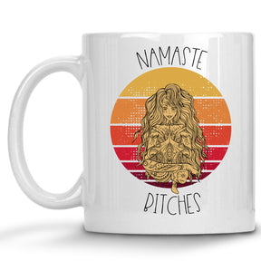 Namaste Bitches Retro Yoga Mug