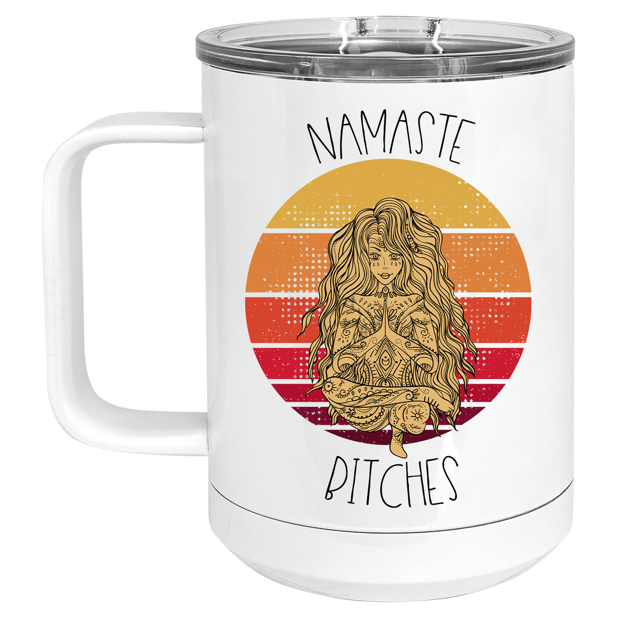 Namaste Bitches Retro Yoga Mug