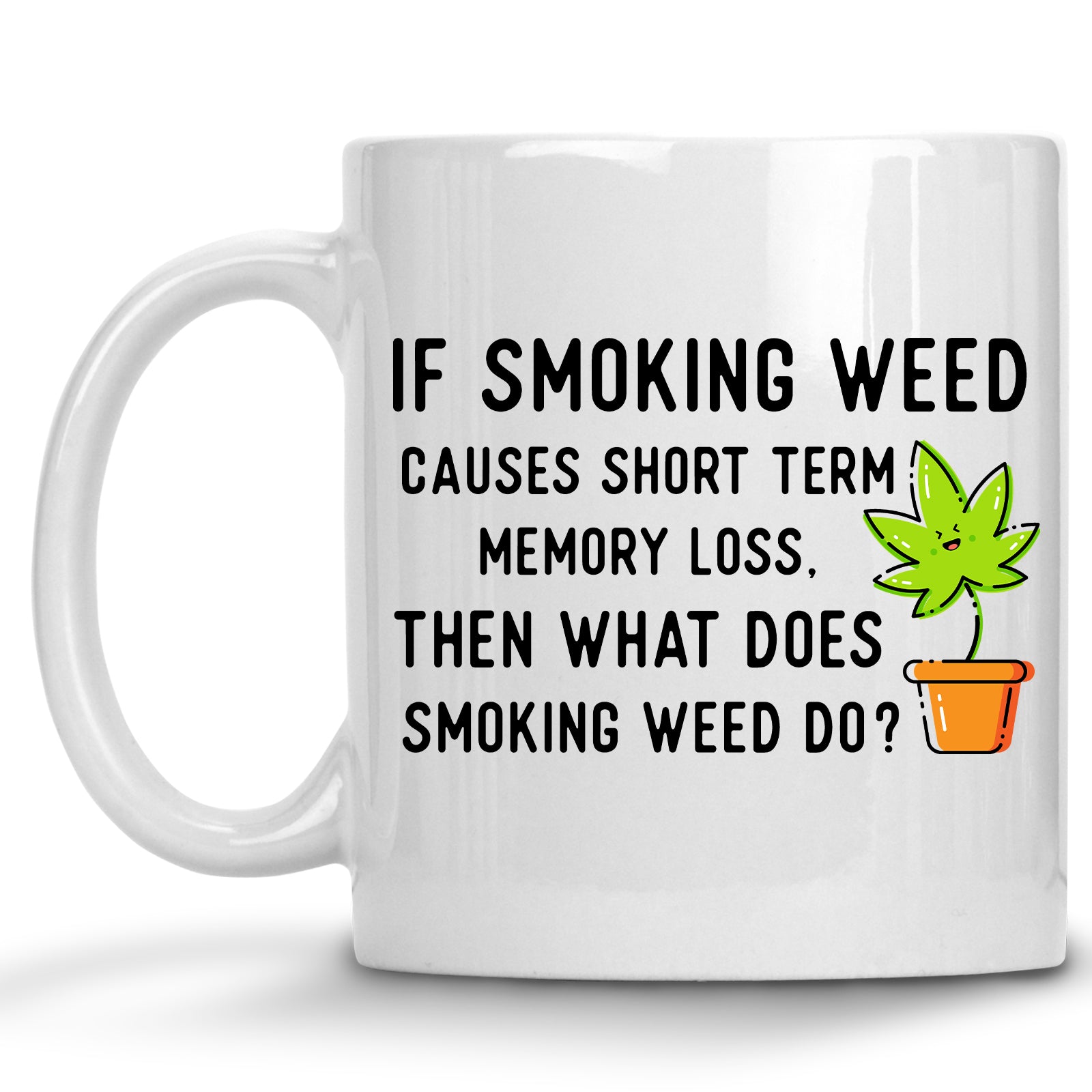 If Smoking Weed Causes Short Term Memory Loss, What does Smoking Weed Do? Cannabis, Marijuana Mug