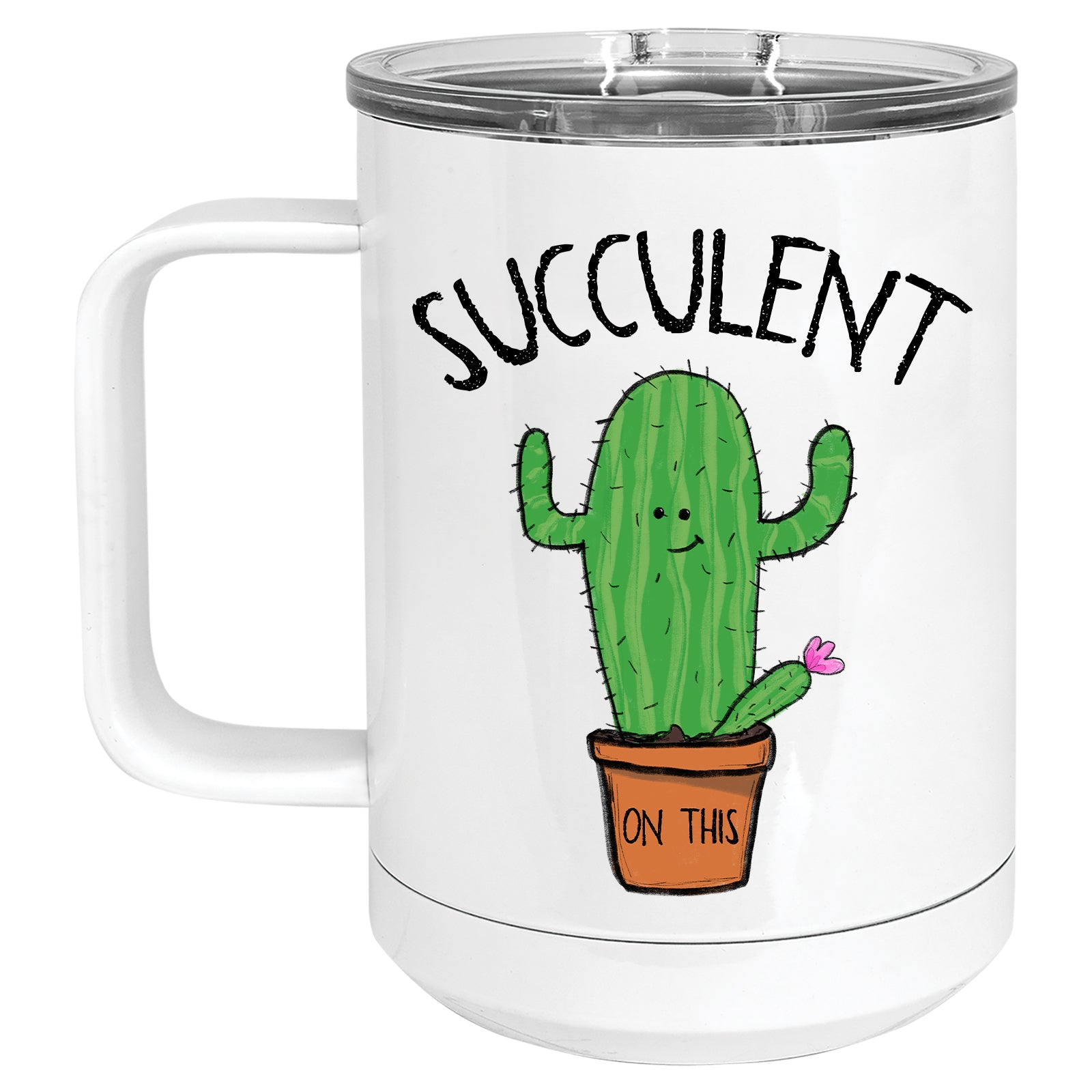 Succulent on this Cactus Mug