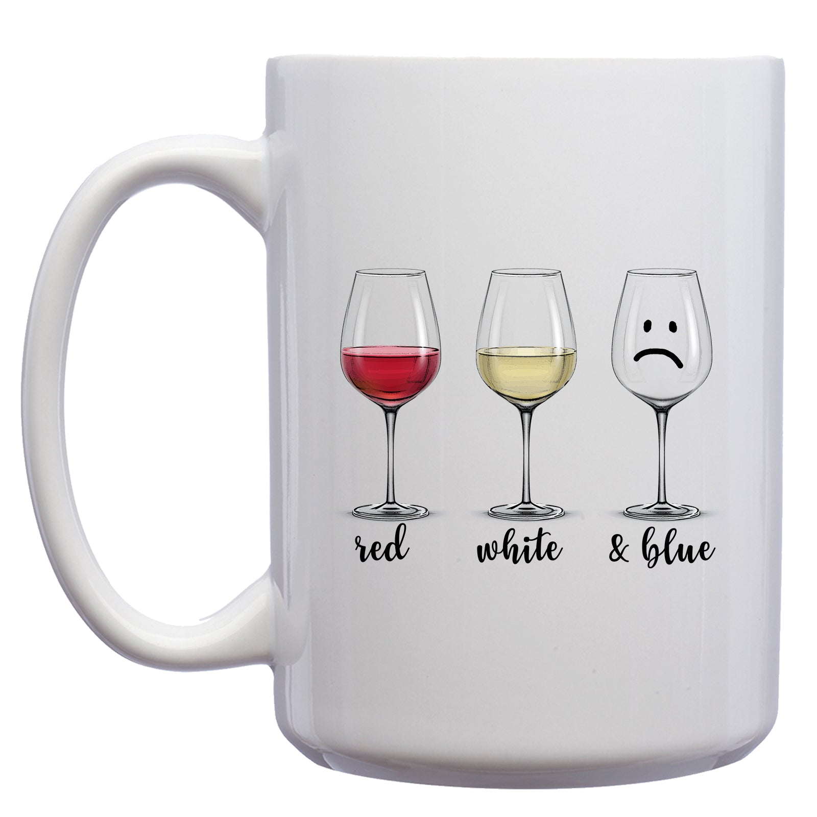 Red, White and Blue Wine Lover's Mug