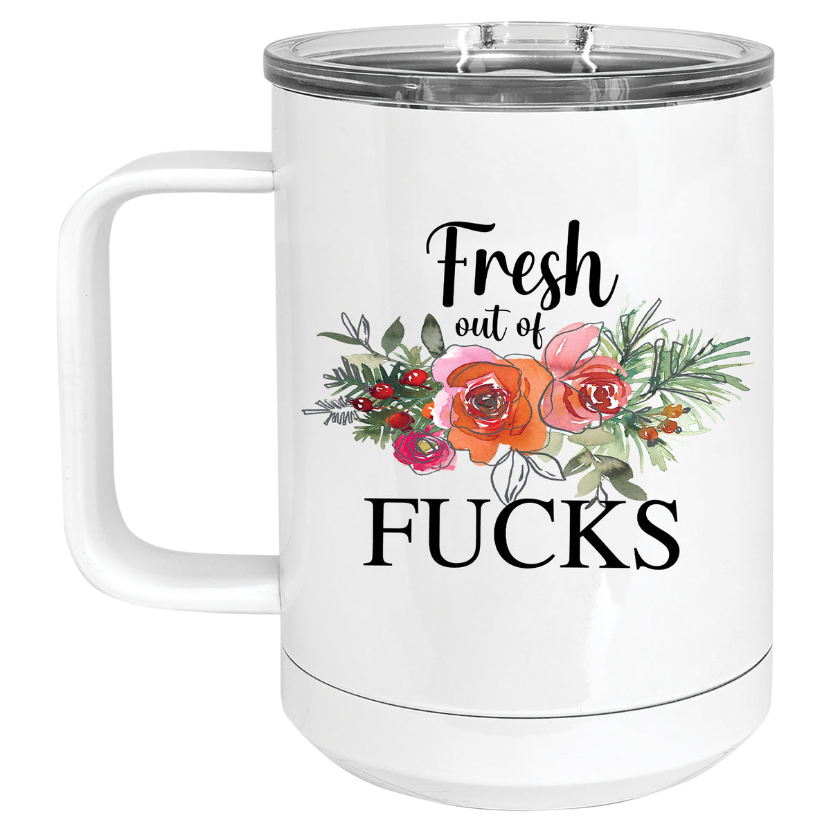 Fresh Out of Fucks Floral Mug