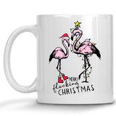 Merry Flocking Christmas Flamingo Mug