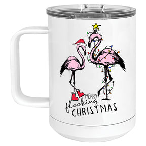 Merry Flocking Christmas Flamingo Mug