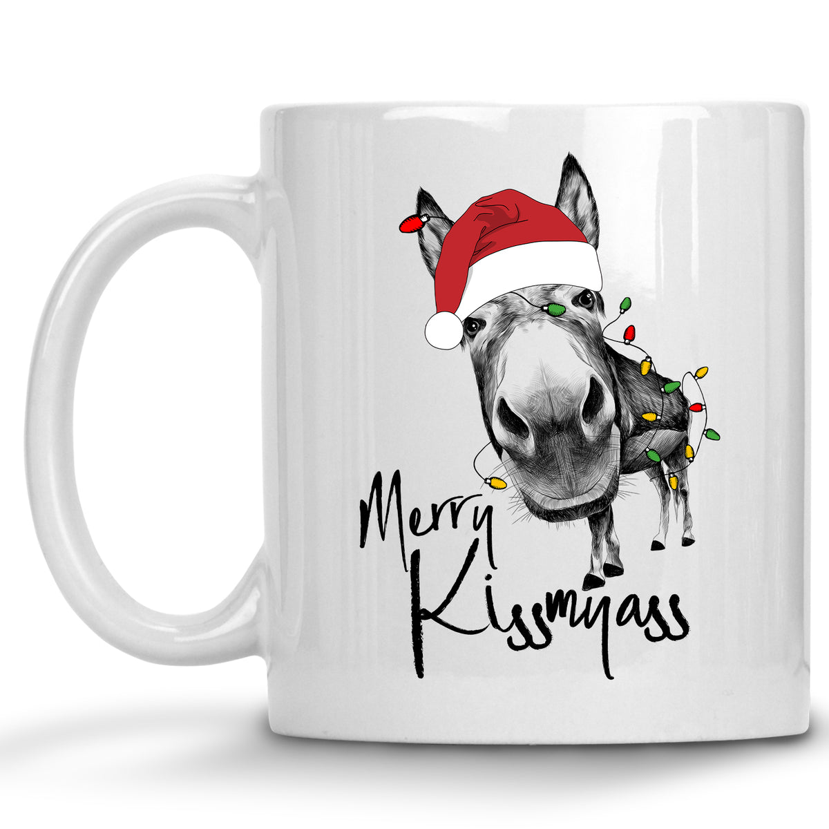 Merry Kiss my Ass Donkey Christmas Mug