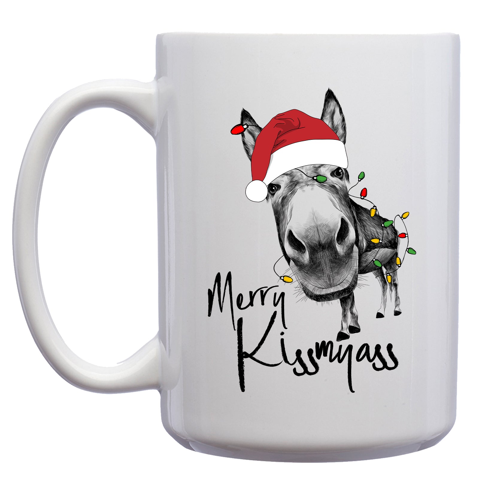 Merry Kiss my Ass Donkey Christmas Mug