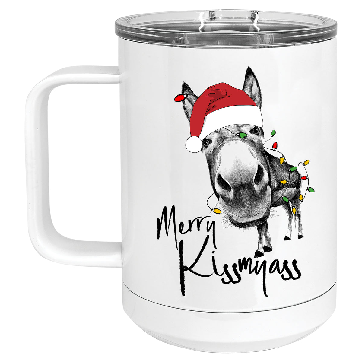 Merry Kiss my Ass Donkey Christmas Mug