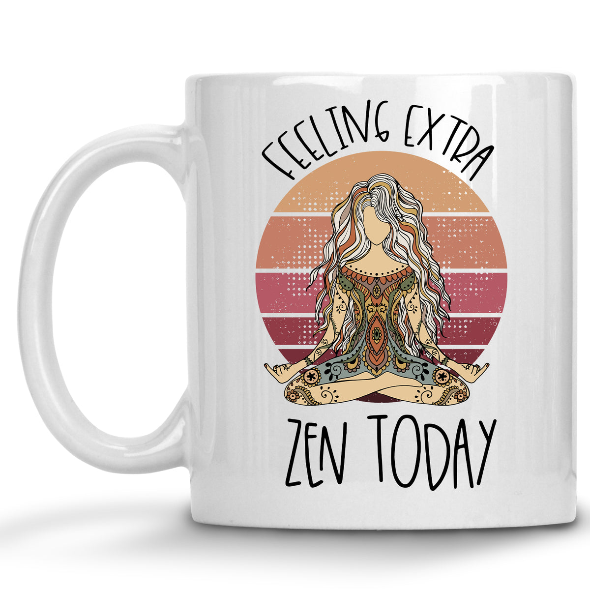 Feeling Extra Zen Today Retro Yoga Middle Finger Mug