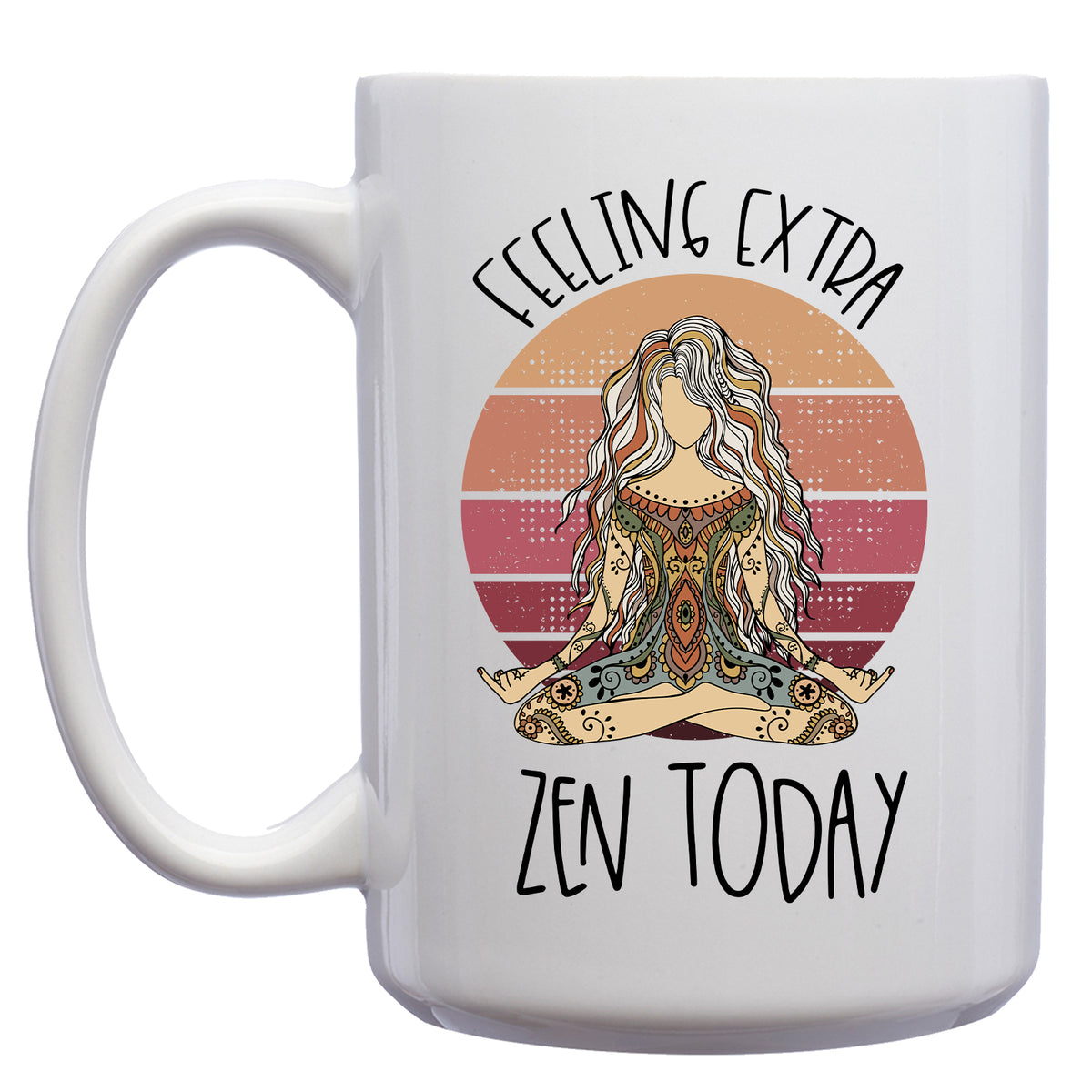 Feeling Extra Zen Today Retro Yoga Middle Finger Mug