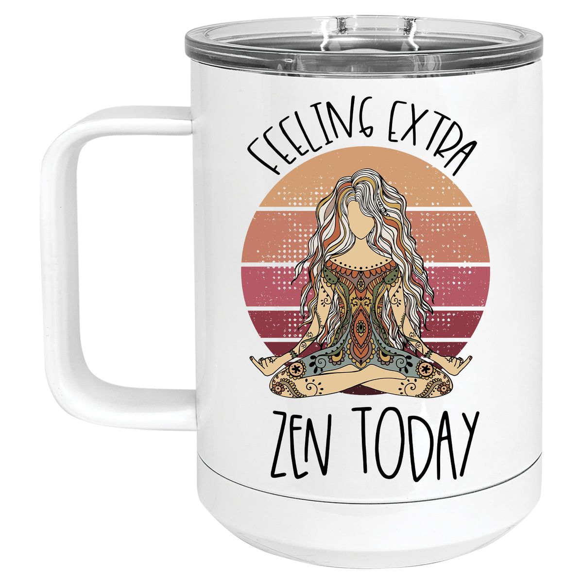 Feeling Extra Zen Today Retro Yoga Middle Finger Mug