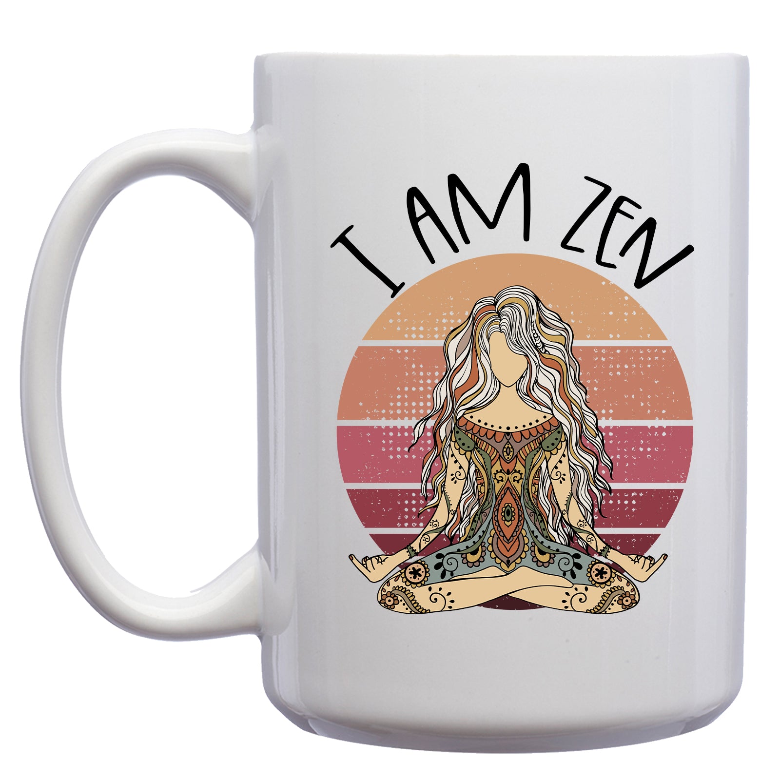 I am Zen Retro Yoga Middle Finger Mug