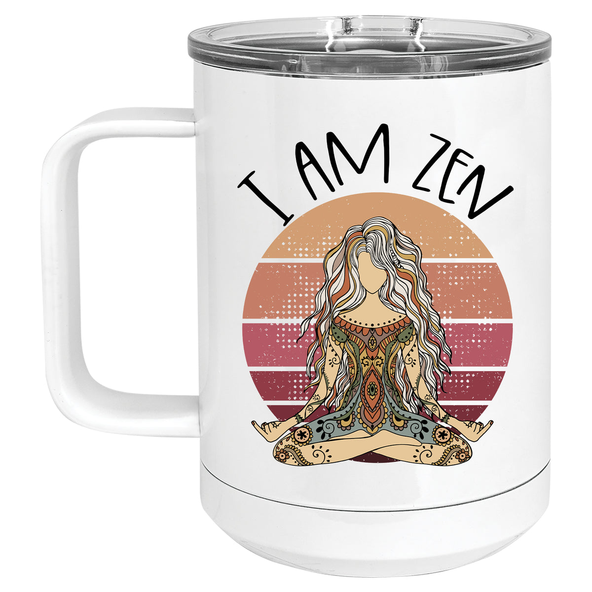 I am Zen Retro Yoga Middle Finger Mug