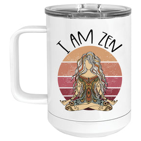 I am Zen Retro Yoga Middle Finger Mug